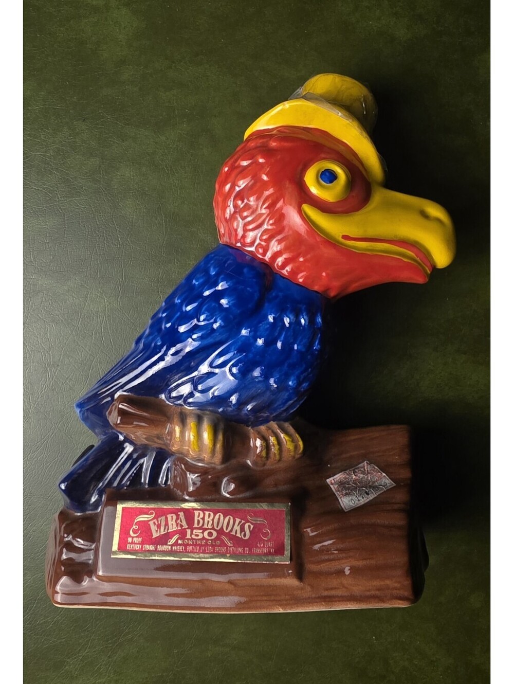 KU Kansas University Jayhawks Ezra Brooks Whiskey Decanter Heritage China 10”